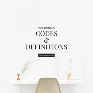 couponing codes and definitions