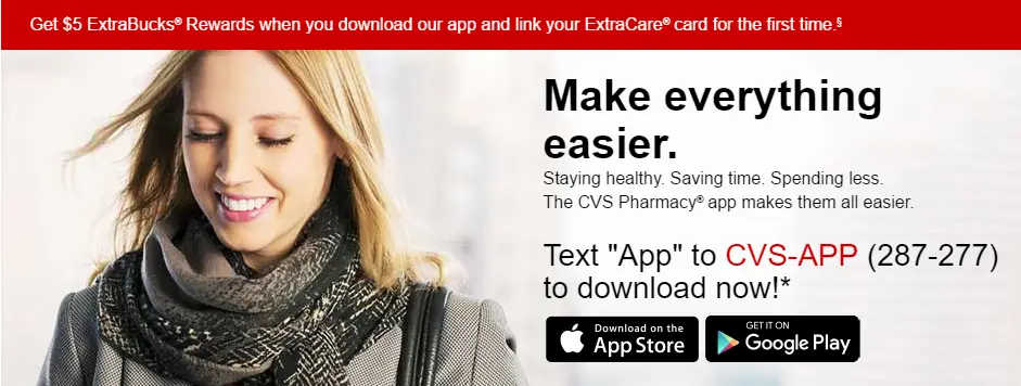 CVS app get $5 extrabucks