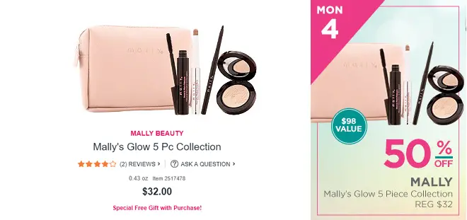 ULTA HOLIDAY BEAUTY BLITZ EVENT 2017 mally glow 5pc collection