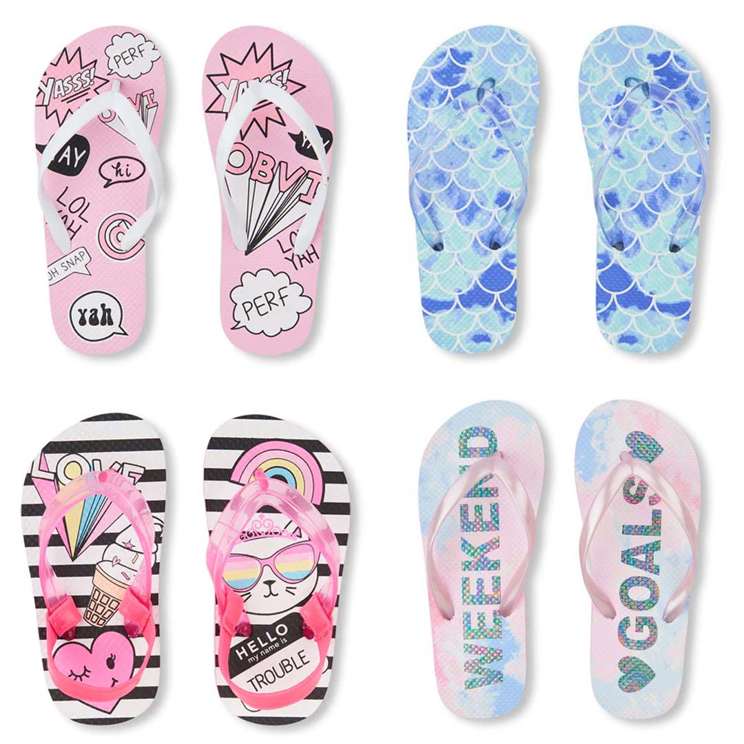 the childrens place girls flip flops