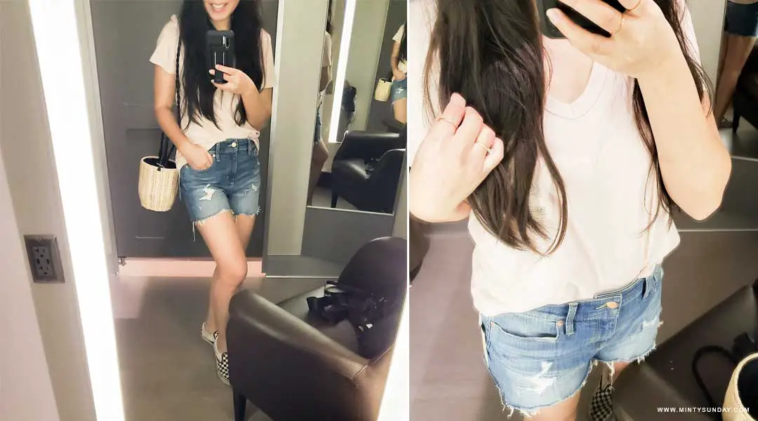 Target Try-On Jean Shorts for Moms