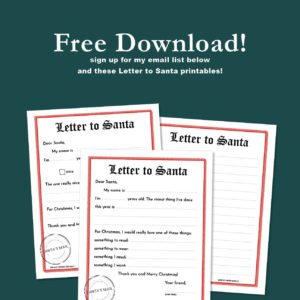 How to Receive a Free Letter from Santa // Make Christmas time a fun and memorable holiday for your children with this free Santa letter printable plus instructions on how to receive a letter from Santa with North Pole postmark for free! mintysunday.com #christmas #holidaytradition #kidsactivities #letterfromsanta #lettertosanta