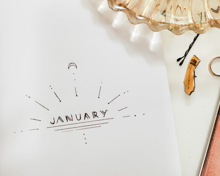 Bullet Journal Setup Step by Step January Cover -