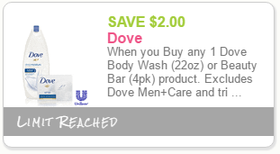 $2 off Dove body wash and beauty bar printable coupon