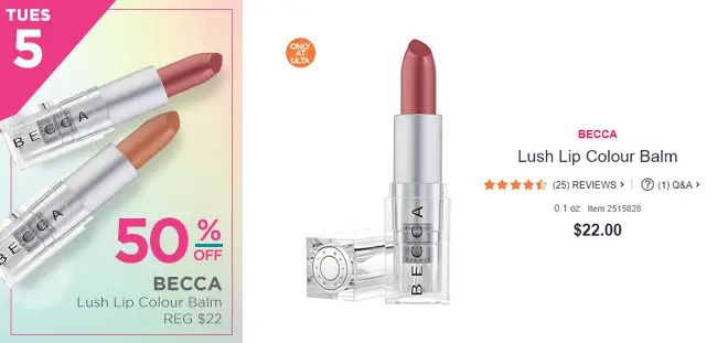 ULTA HOLIDAY BEAUTY BLITZ EVENT 2017 becca lush lip colour balm