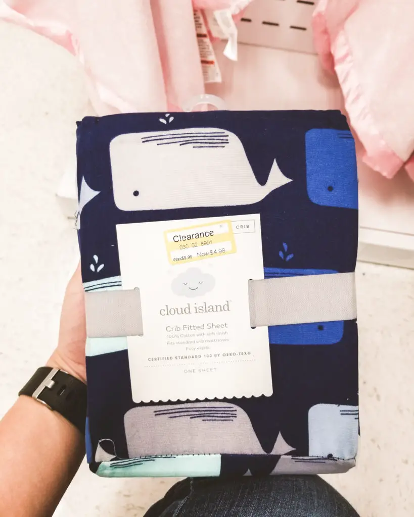 cloud island whale fitted crib sheet